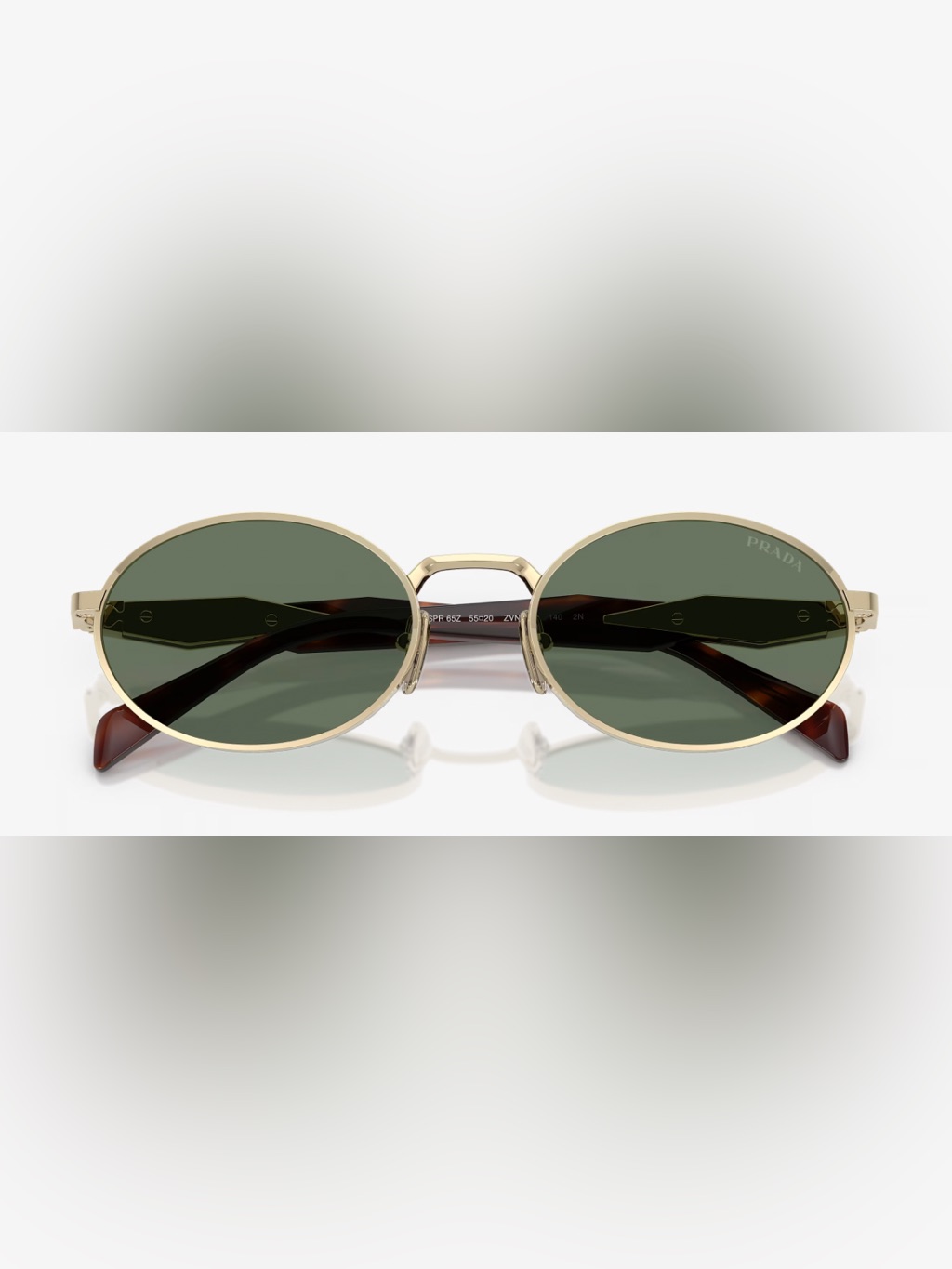 Prada Gold Frame Green Lens Women's Sunglasses